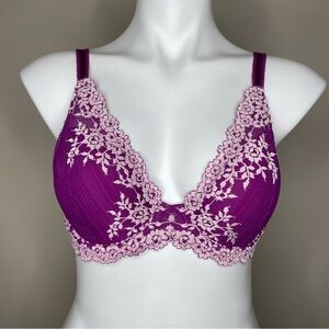 Wacoal Embrace Lace Plunge Underwire Fuchsia/Pink Bra